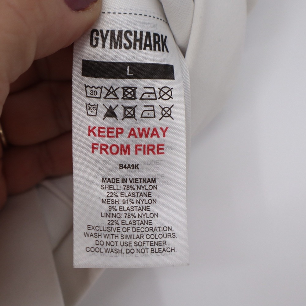 Gymshark White Wrap Front Mesh Racerback Sports Bra Size Large - Picture 3 of 5